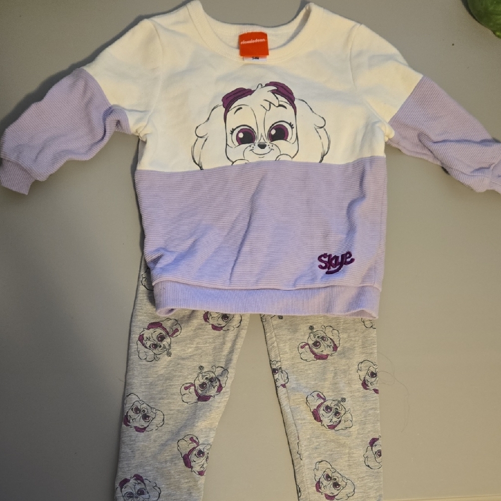 Paw Patrol White and Purple Kids Matching Set